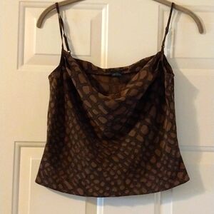 100% Silk Brown Tank Top